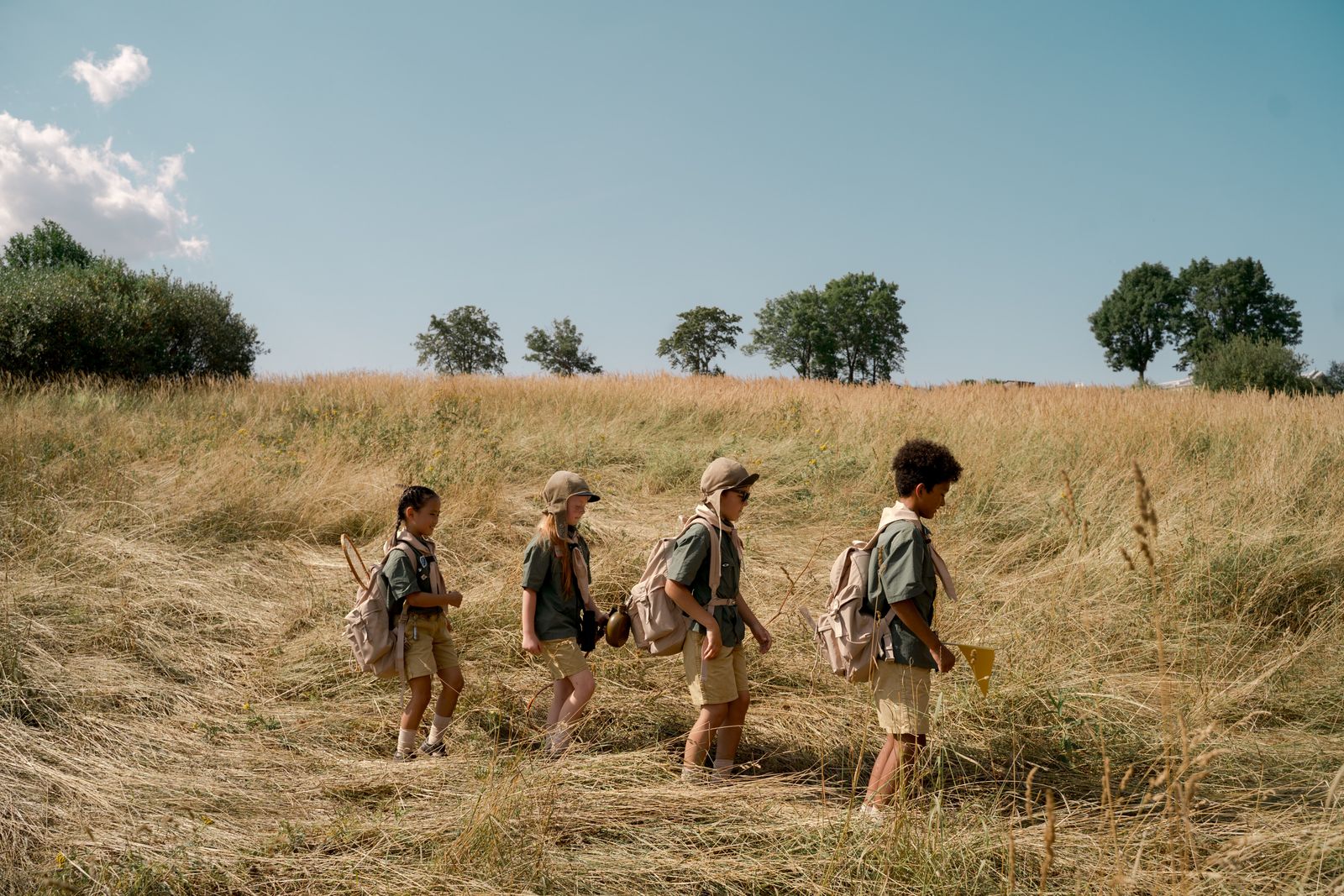 Children playing outdoors at camp