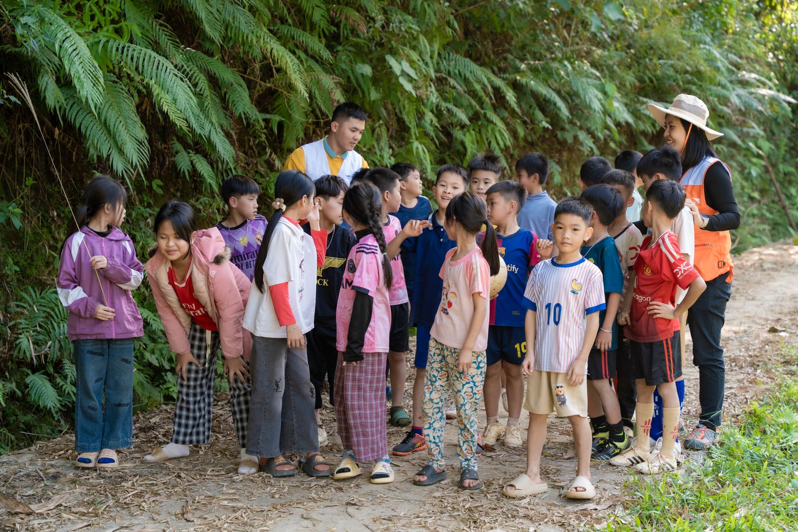 Students walking together outdoors